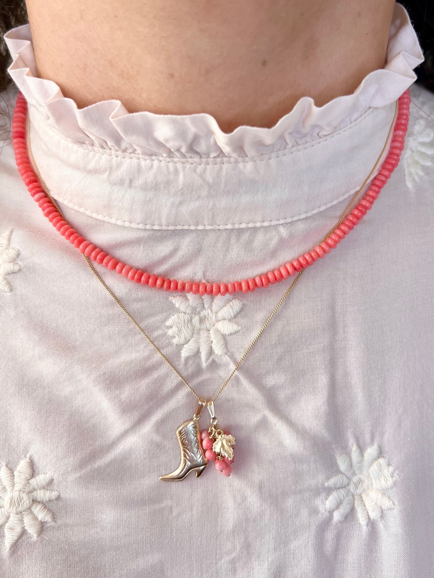 Pink coral necklace
