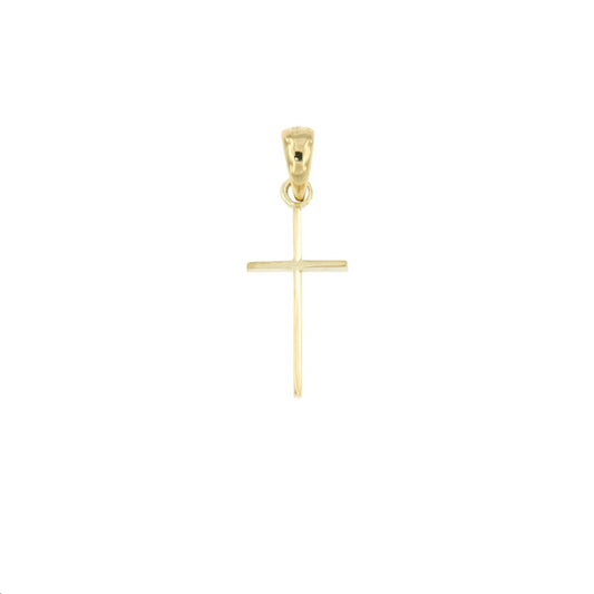 Facet cut cross 14K gold