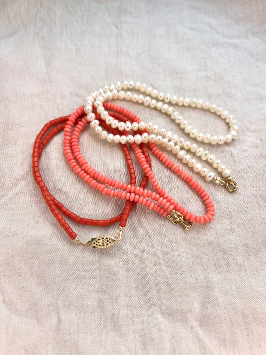 Pink coral necklace