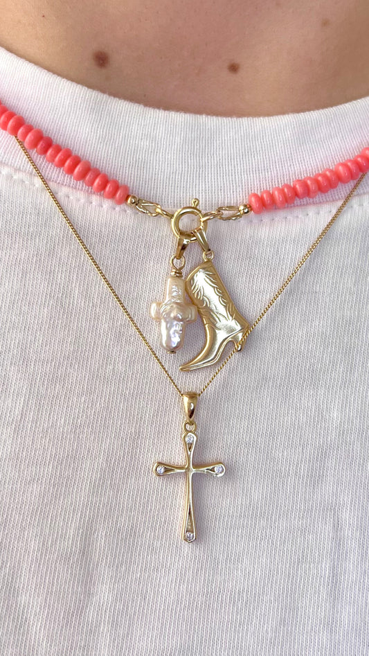 Pearl cross cross small